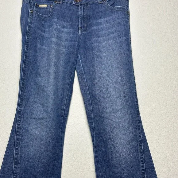 Y2K Southpole Flared Womens 13 Jeans Denim Bootcut Fit Light Blue Wash Western - Picture 10 of 16